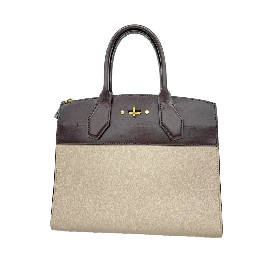 Louis Vuitton City Steamer handbag, beige, for women.